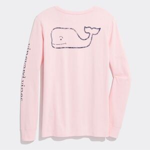 Vintage Whale Long-Sleeve Tee Pink